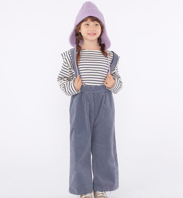 SHIPS KIDS「SHIPS KIDS:100～130cm / コーデュロイ ストラップ ワイド パンツ」|その他|ライトブルー