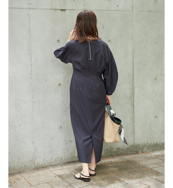 VERMEIL par iena「《一部WEB限定》FLAXASA jewel ox ウエストシェイプワンピース」|ワンピース|