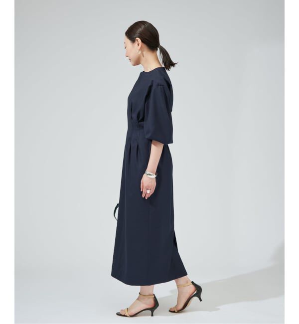 VERMEIL par iena「《一部WEB限定》FLAXASA jewel ox ウエストシェイプワンピース」|ワンピース|