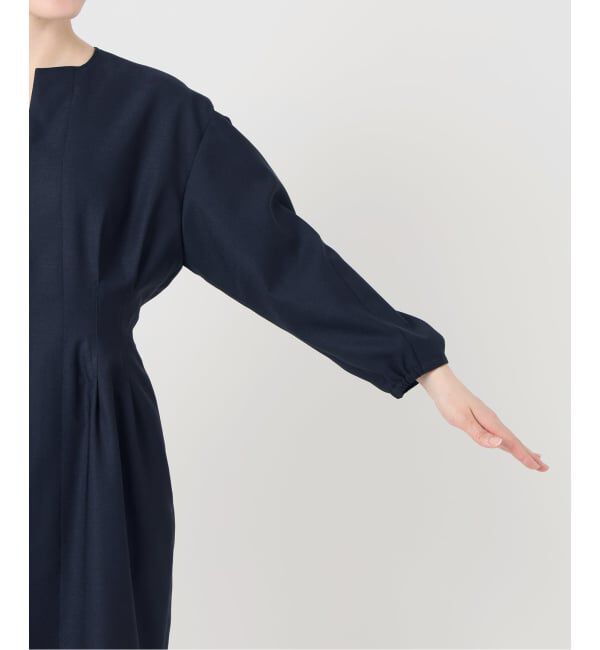 VERMEIL par iena「《一部WEB限定》FLAXASA jewel ox ウエストシェイプワンピース」|ワンピース|