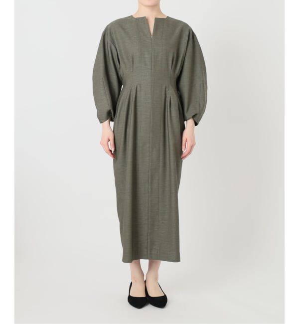 VERMEIL par iena「《一部WEB限定》FLAXASA jewel ox ウエストシェイプワンピース」|ワンピース|