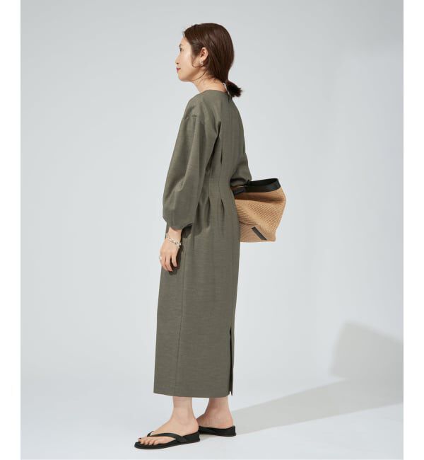 VERMEIL par iena「《一部WEB限定》FLAXASA jewel ox ウエストシェイプワンピース」|ワンピース|