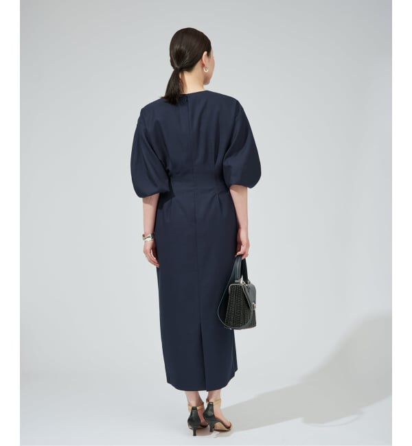 VERMEIL par iena「《一部WEB限定》FLAXASA jewel ox ウエストシェイプワンピース」|ワンピース|