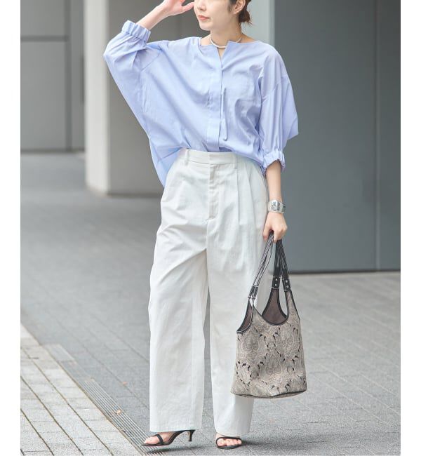 journal standard L'essage「《追加》オーガンジーニュアンスノーカラーシャツ」|シャツ・ブラウス|