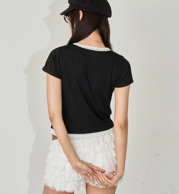  「レイヤードヘンリーS/Sトップス」|Tシャツ・カットソー|
