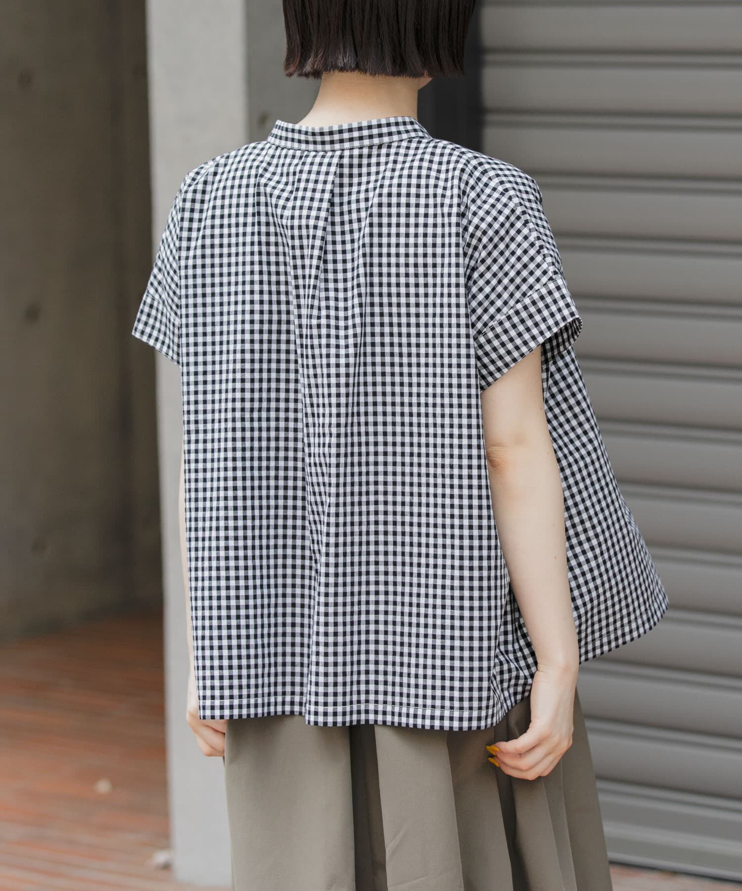 URBAN RESEARCH DOORS「FORK&SPOON　バンドカラーワイドシャツ」|シャツ・ブラウス|