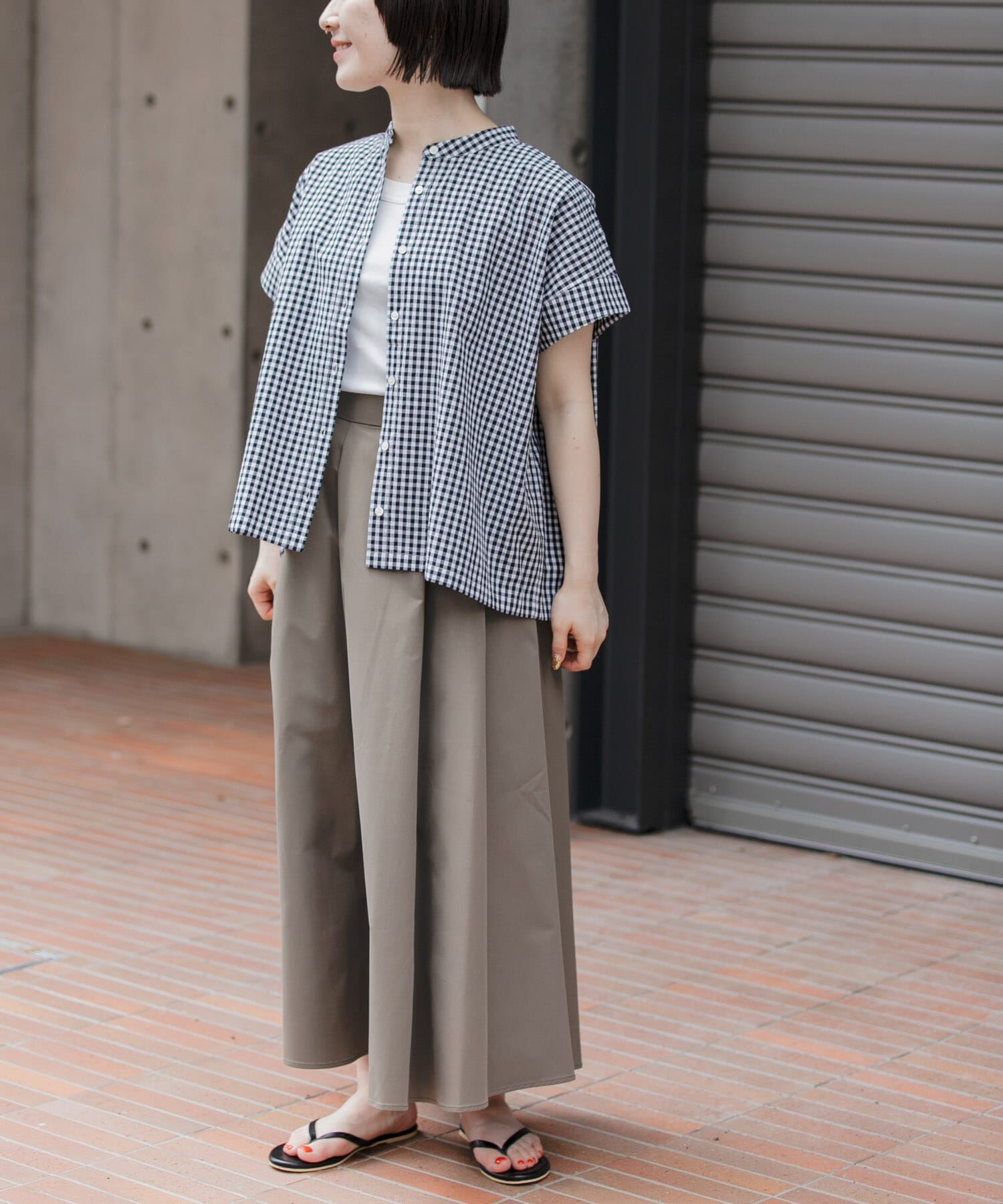 URBAN RESEARCH DOORS「FORK&SPOON　バンドカラーワイドシャツ」|シャツ・ブラウス|