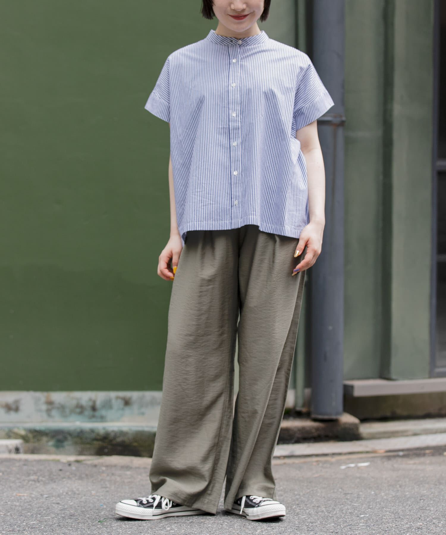 URBAN RESEARCH DOORS「FORK&SPOON　バンドカラーワイドシャツ」|シャツ・ブラウス|