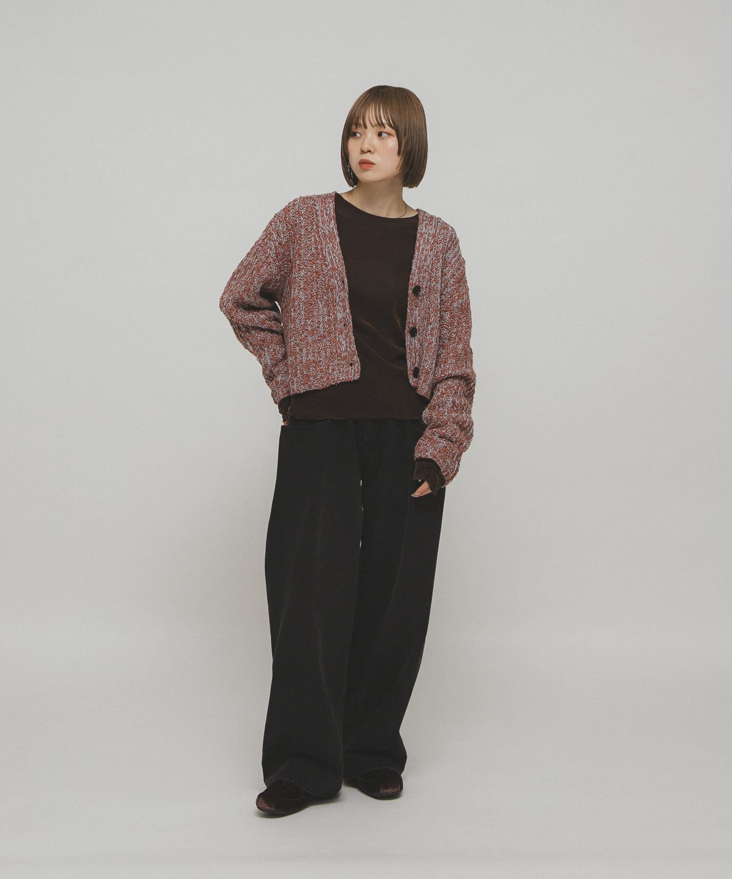  「シアーベロアシャーリングスリーブトップス」|Tシャツ・カットソー|