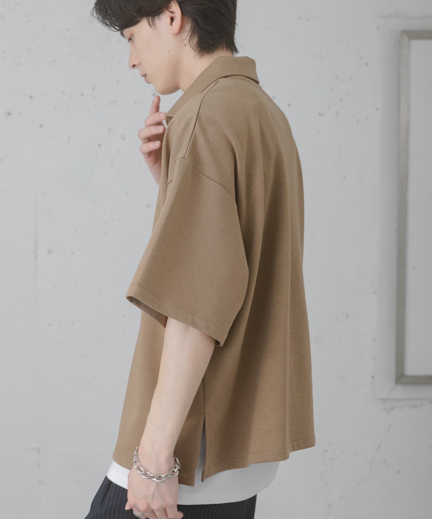 SENSE OF PLACE by URBAN RESEARCH「ダンボールポンチハーフジップショートスリーブTシャツ」|Tシャツ・カットソー|