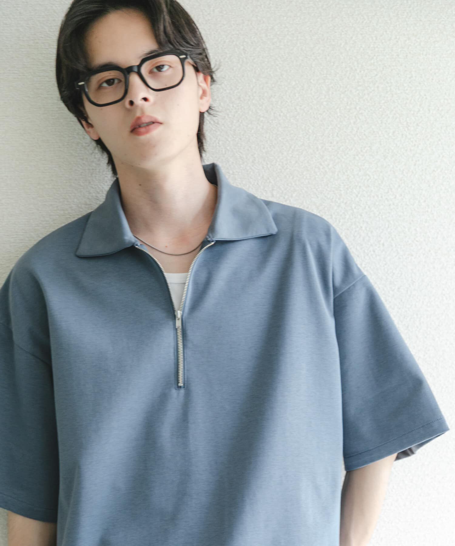 SENSE OF PLACE by URBAN RESEARCH「ダンボールポンチハーフジップショートスリーブTシャツ」|Tシャツ・カットソー|