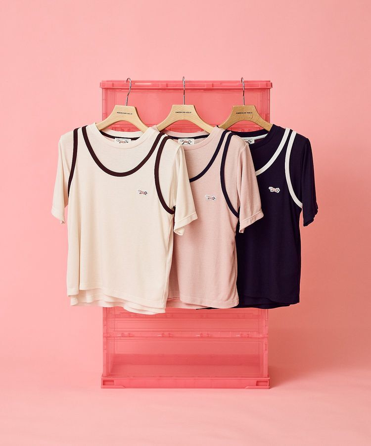 AMERICAN HOLIC「【PENNEY'S】配色タンクトップ+Tシャツ」|Tシャツ・カットソー|