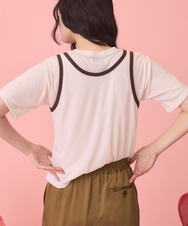 AMERICAN HOLIC「【PENNEY'S】配色タンクトップ+Tシャツ」|Tシャツ・カットソー|
