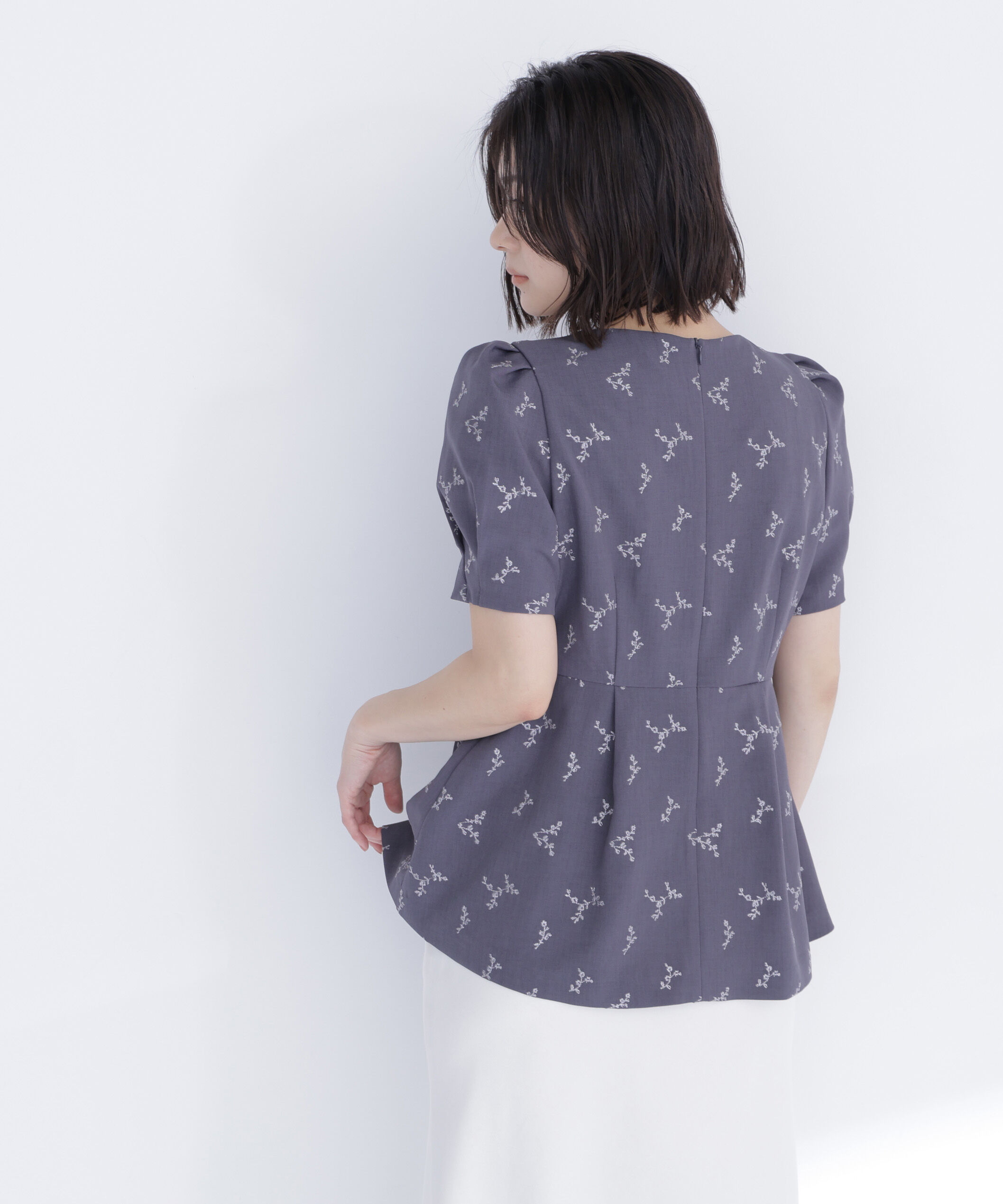  「ラメ刺繍ペプラムブラウス」|シャツ・ブラウス|