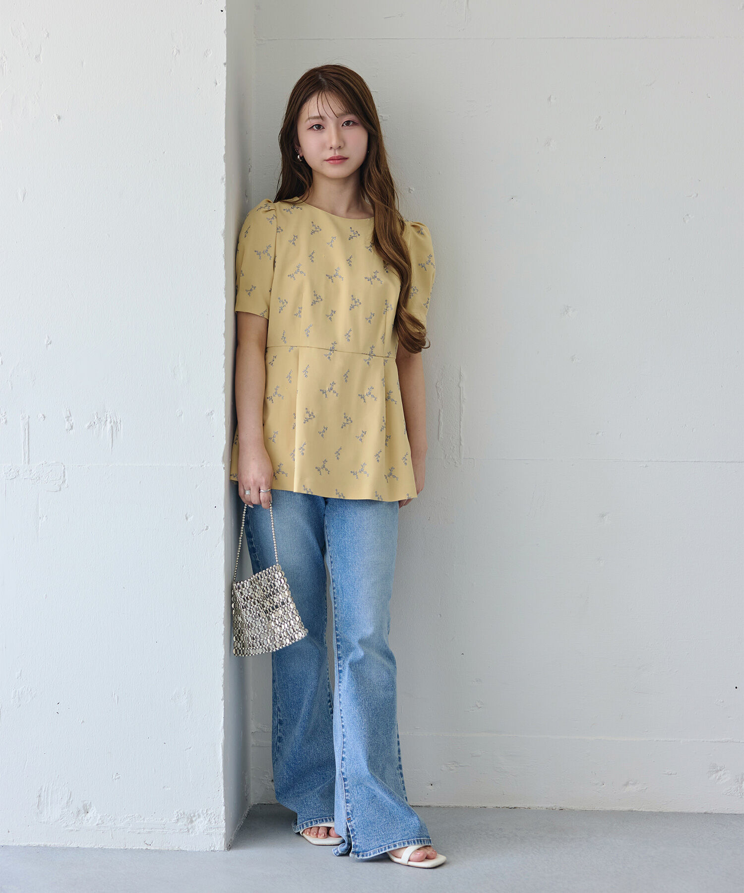  「ラメ刺繍ペプラムブラウス」|シャツ・ブラウス|