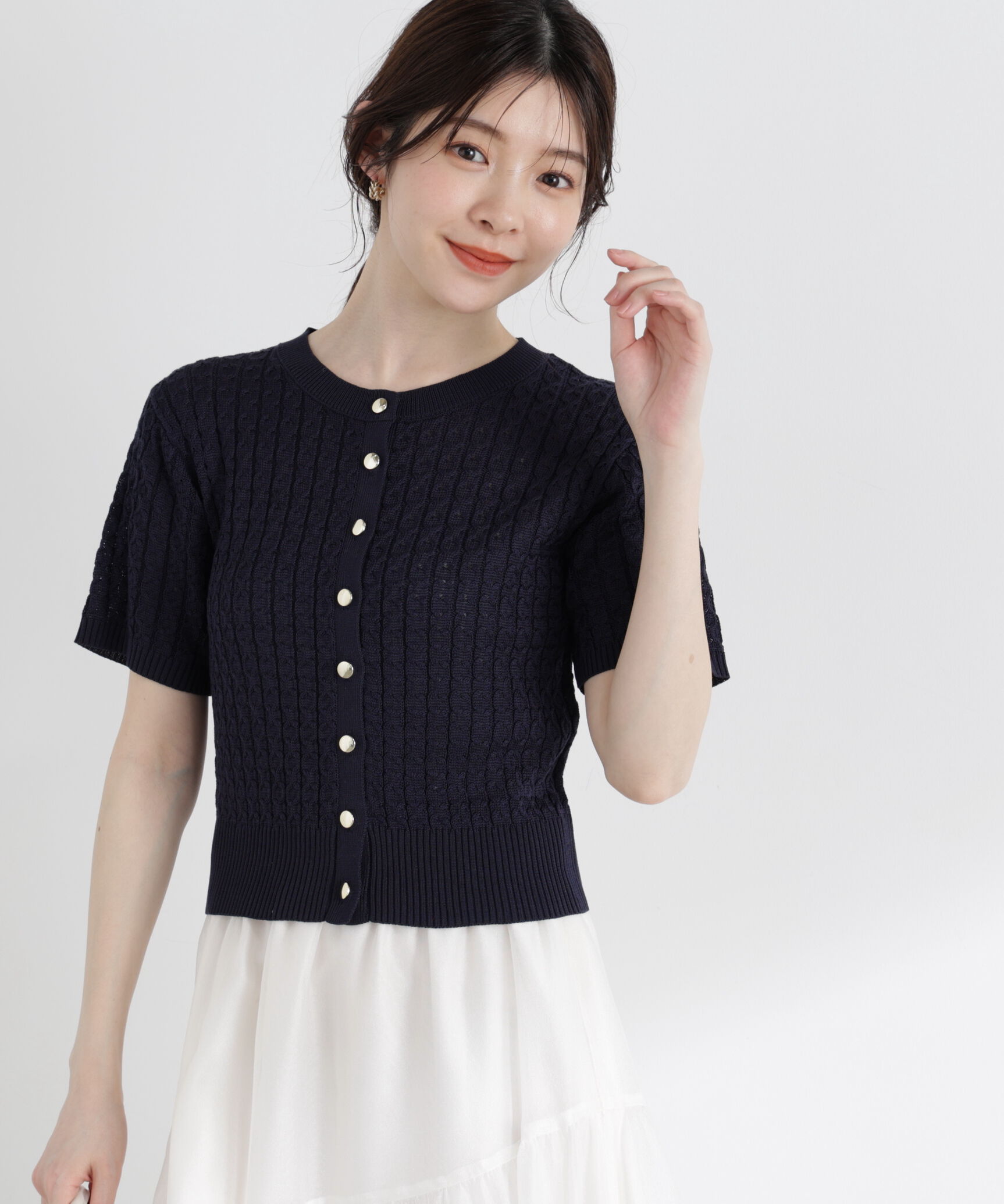 PROPORTION BODY DRESSING「シルク混サマーケーブルニット」|ニット・セーター|