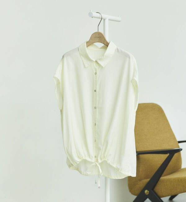 Doux archives「裾ドロストフレンチスリーブシャツ」|タンクトップ|OFF WHITE