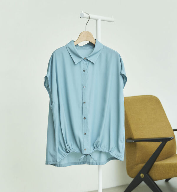 Doux archives「裾ドロストフレンチスリーブシャツ」|タンクトップ|BLUE