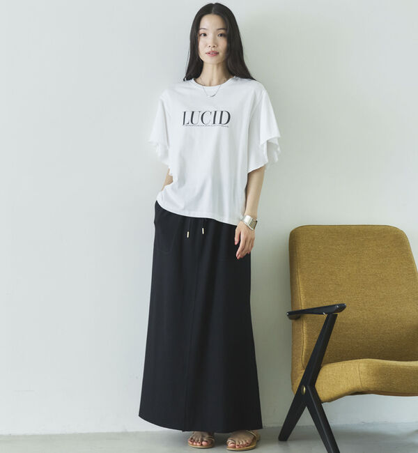 Doux archives「袖フリルプリントＴシャツ」|Tシャツ・カットソー|