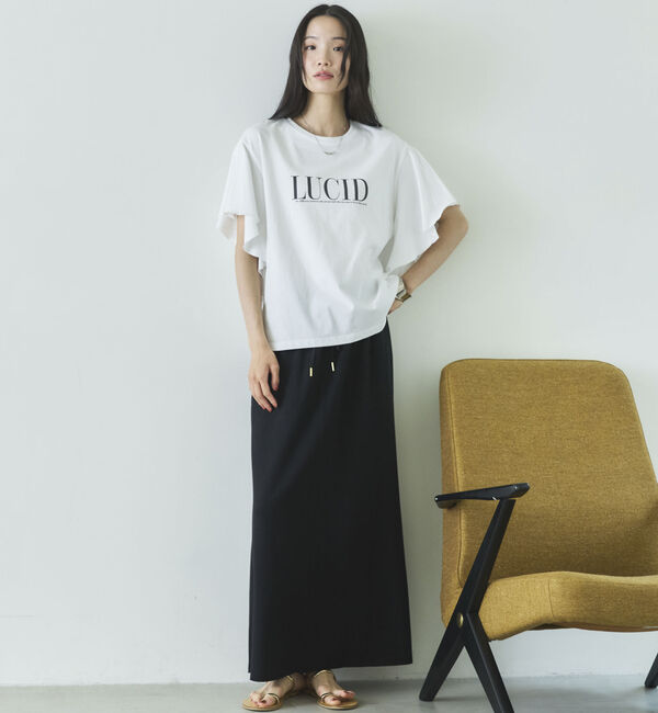 Doux archives「袖フリルプリントＴシャツ」|Tシャツ・カットソー|