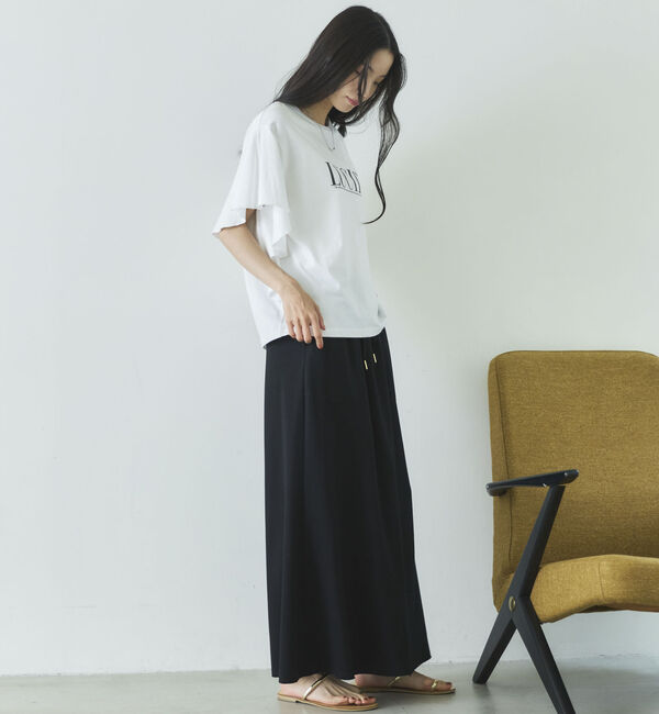 Doux archives「袖フリルプリントＴシャツ」|Tシャツ・カットソー|