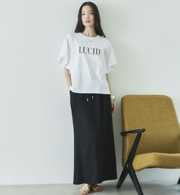Doux archives「袖フリルプリントＴシャツ」|Tシャツ・カットソー|
