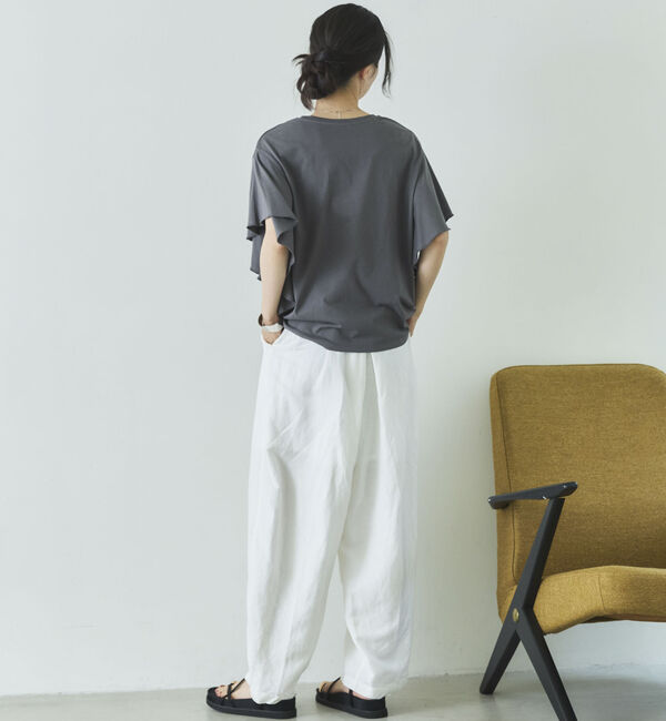 Doux archives「袖フリルプリントＴシャツ」|Tシャツ・カットソー|