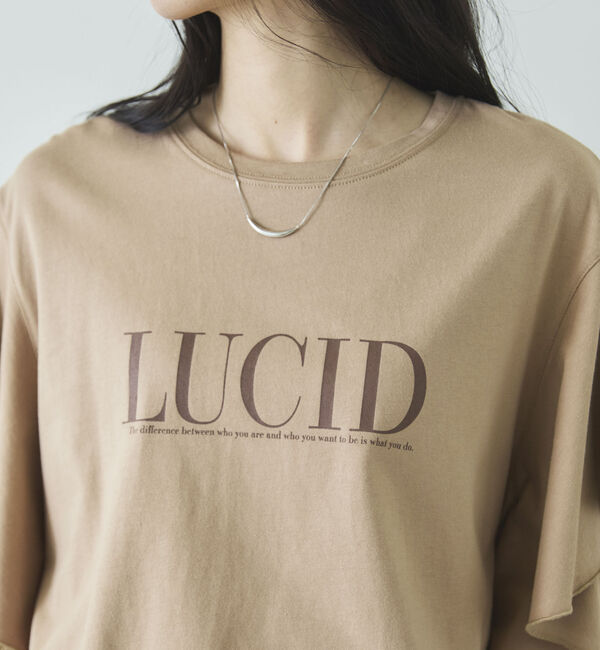 Doux archives「袖フリルプリントＴシャツ」|Tシャツ・カットソー|