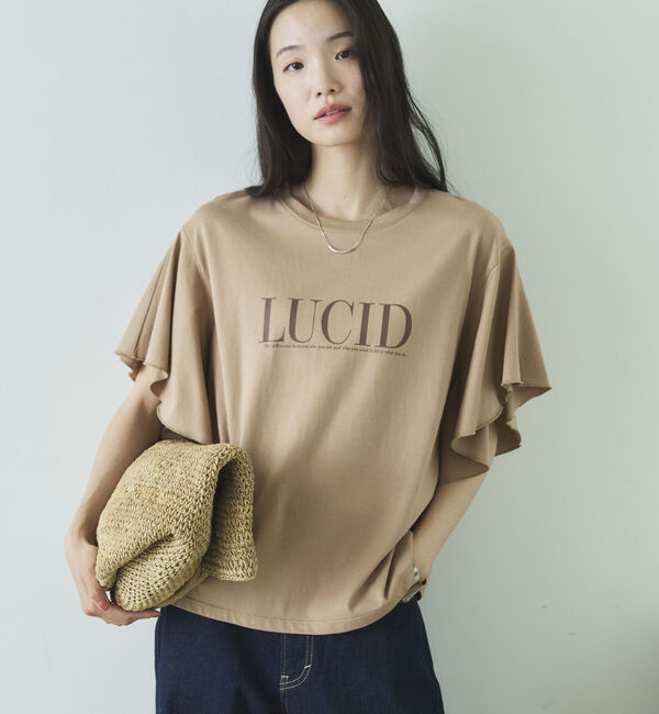 Doux archives「袖フリルプリントＴシャツ」|Tシャツ・カットソー|
