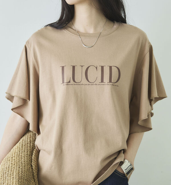Doux archives「袖フリルプリントＴシャツ」|Tシャツ・カットソー|
