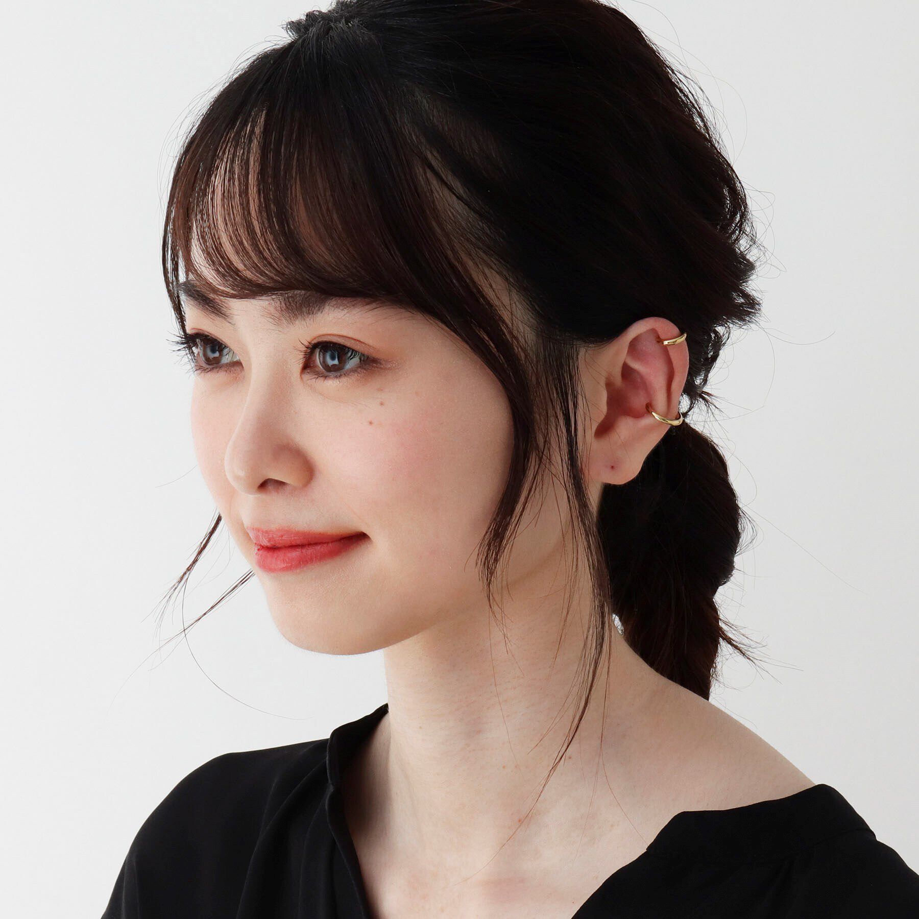 COCOSHNIK「シルバー ダブルフープ ヘリックスイヤーカフ」|イヤーカフ|