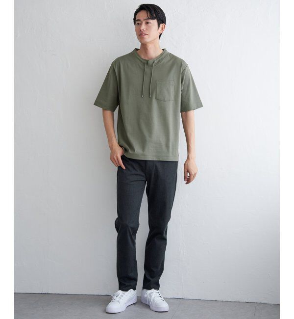 ikka「冷感ルーイカラー5分袖ポケT」|Tシャツ・カットソー|