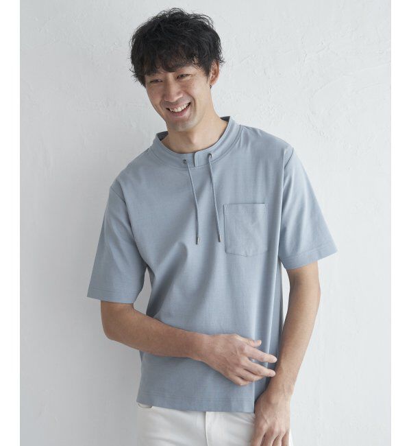 ikka「冷感ルーイカラー5分袖ポケT」|Tシャツ・カットソー|