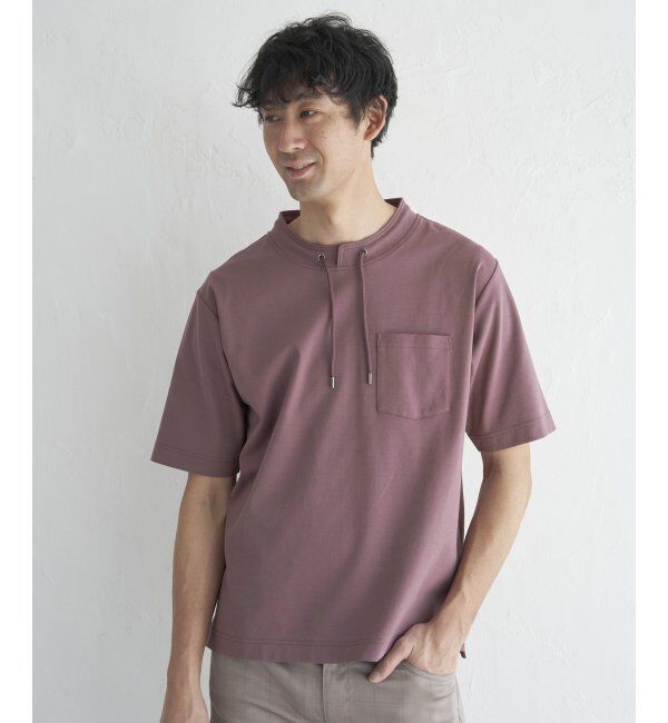 ikka「冷感ルーイカラー5分袖ポケT」|Tシャツ・カットソー|