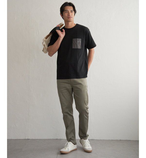 ikka「【接触冷感】DRY布帛コンビポケットTシャツ」|Tシャツ・カットソー|