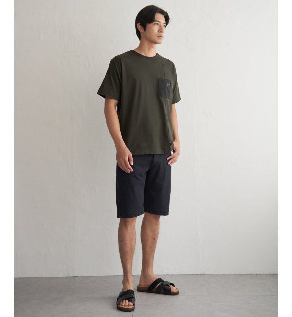 ikka「【接触冷感】DRY布帛コンビポケットTシャツ」|Tシャツ・カットソー|