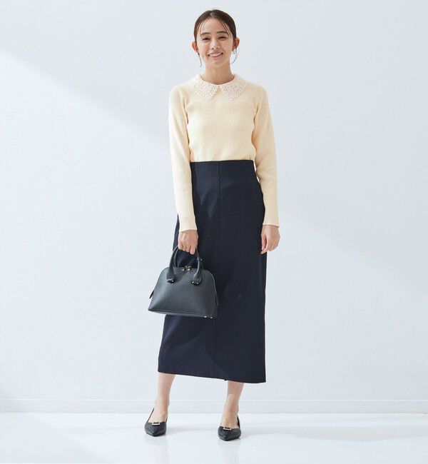 UNITED ARROWS green label relaxing「リブ エリレース 2WAY ニット プルオーバー ウォッシャブル」|ニット・セーター|