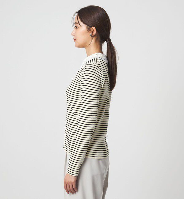 UNITED ARROWS green label relaxing「リブ エリレース 2WAY ニット プルオーバー ウォッシャブル」|ニット・セーター|