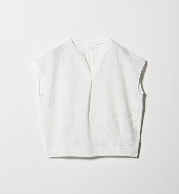 UNITED ARROWS green label relaxing「サッカー タック フレンチスリーブ カットソー UVカット」|Tシャツ・カットソー|OFF WHITE