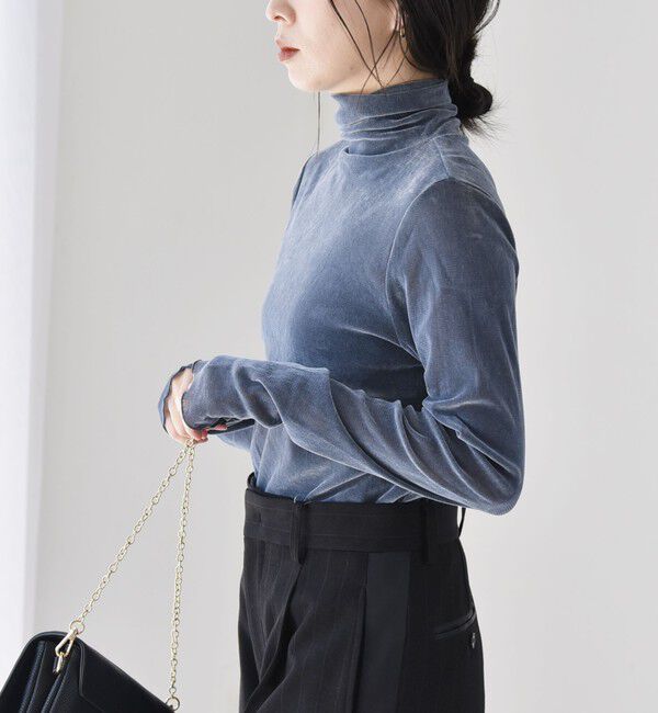 quaranciel「quaranciel:〈洗濯機可能〉フロッキー シアー タートル ネック 2」|Tシャツ・カットソー|