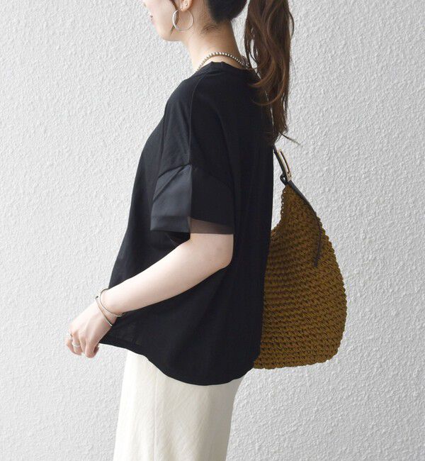 SHIPS any「《予約》SHIPS any:〈手洗い可能〉カノコ チュール コンビ ワイド TEE」|Tシャツ・カットソー|