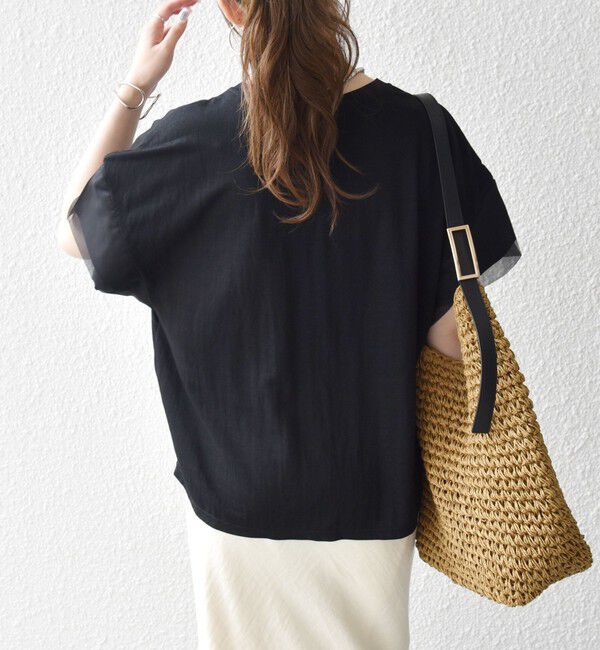 SHIPS any「《予約》SHIPS any:〈手洗い可能〉カノコ チュール コンビ ワイド TEE」|Tシャツ・カットソー|