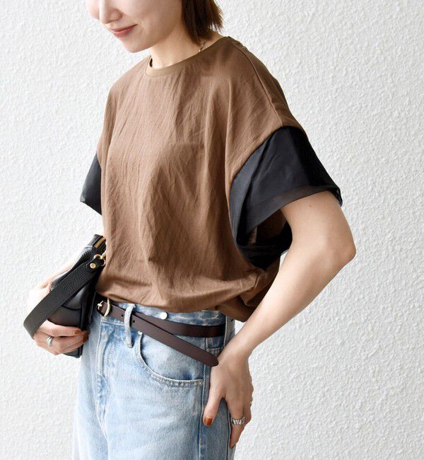 SHIPS any「《予約》SHIPS any:〈手洗い可能〉カノコ チュール コンビ ワイド TEE」|Tシャツ・カットソー|