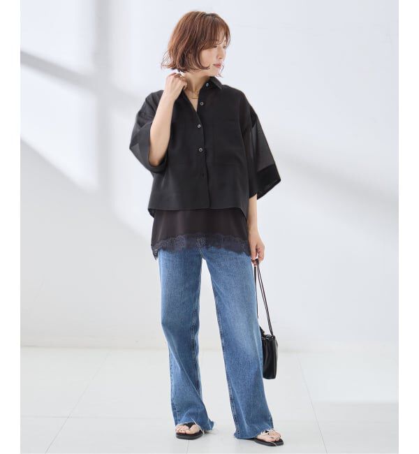 journal standard L'essage「OGチェック/シアー ハーフスリーブシャツ」|シャツ・ブラウス|