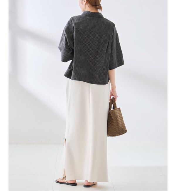 journal standard L'essage「OGチェック/シアー ハーフスリーブシャツ」|シャツ・ブラウス|