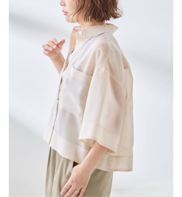 journal standard L'essage「OGチェック/シアー ハーフスリーブシャツ」|シャツ・ブラウス|