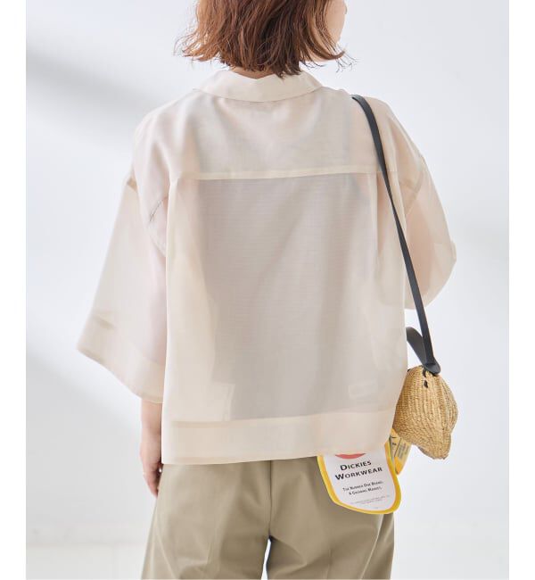journal standard L'essage「OGチェック/シアー ハーフスリーブシャツ」|シャツ・ブラウス|