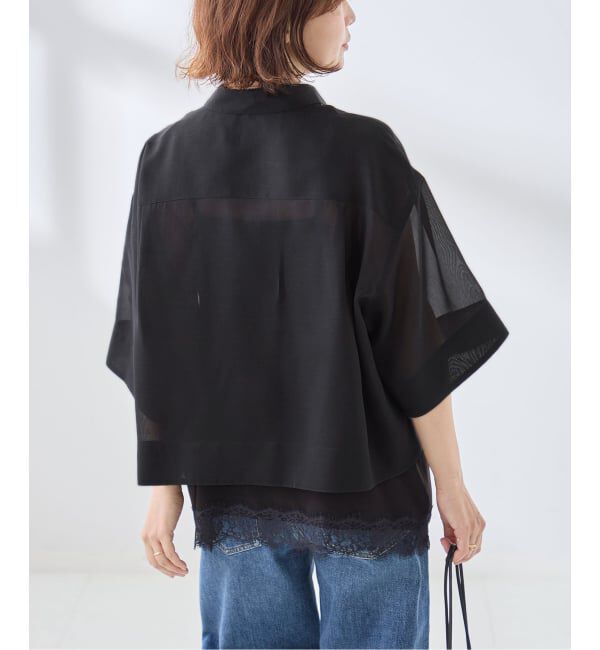 journal standard L'essage「OGチェック/シアー ハーフスリーブシャツ」|シャツ・ブラウス|
