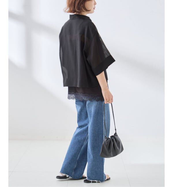 journal standard L'essage「OGチェック/シアー ハーフスリーブシャツ」|シャツ・ブラウス|