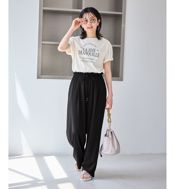 Rope&rsquo;Picnic「【ちゃんと+かわいい保証】ジョグイージーワイドパンツ/UVケア・防シワ・セットアップ対応」|チノ|
